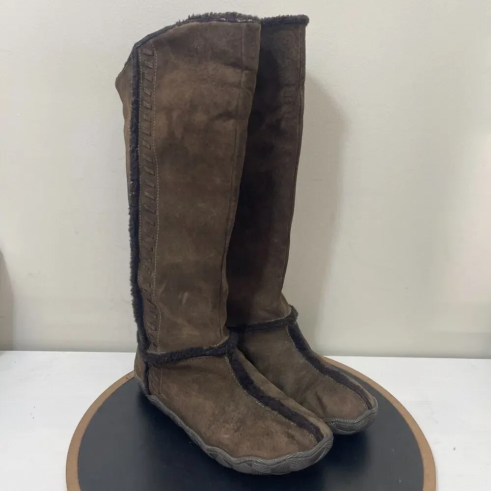 Patagonia Scamperdown Boots Women 9.5 Brown Suede Polartec‎ Thinsulate Warm